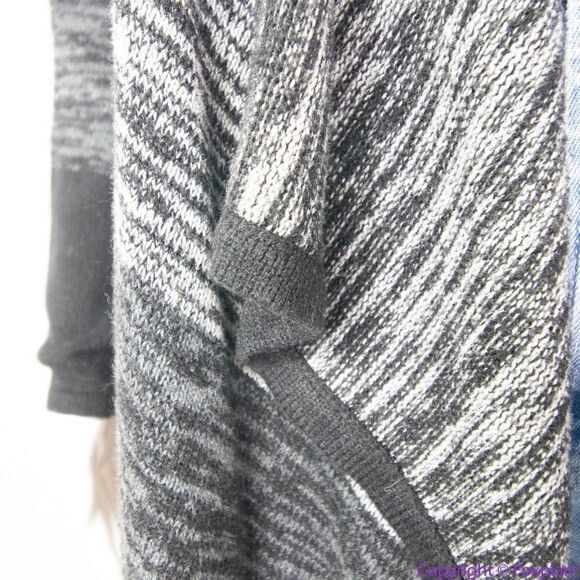 IZ Byer black grey open front‎ long cardigan sweater, L - Picture 8 of 11